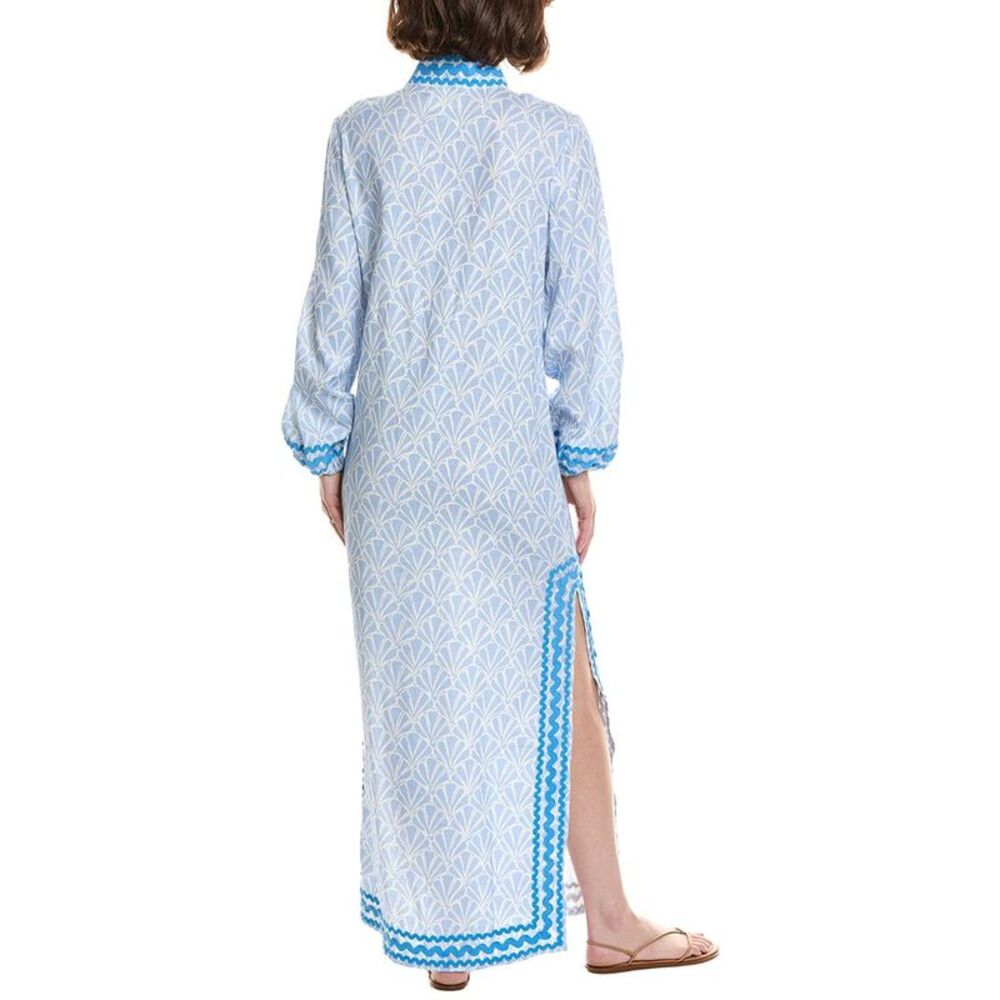 Sail To Sable Womens Ric Rac Linen-Blend Caftan, Pink - Picture 2 of 3